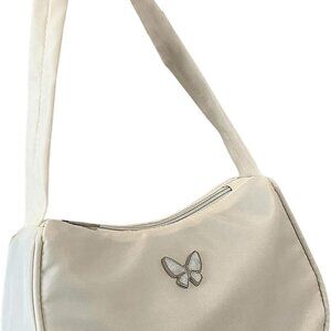 Chic Women's Y2K Butterfly Crescent Moon Handbag - Lightweight Nylon Design